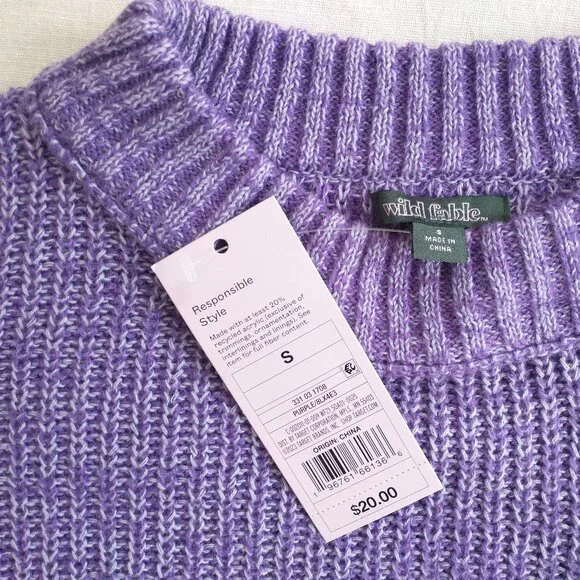 Wild Fable Women's Crewneck Boxy Pullover Knit Sweater Drop Shoulder Long Sleeve - Picture 7 of 9